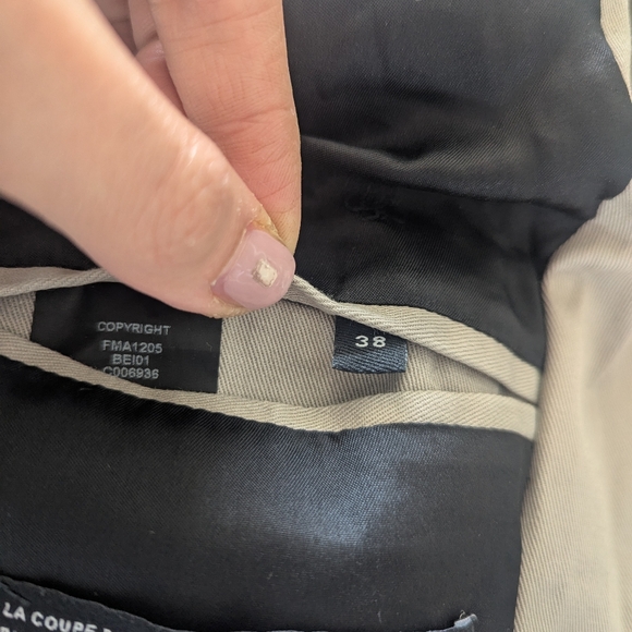 The Kooples Trench Coat With Leather Trim Size 38 - Picture 9 of 10